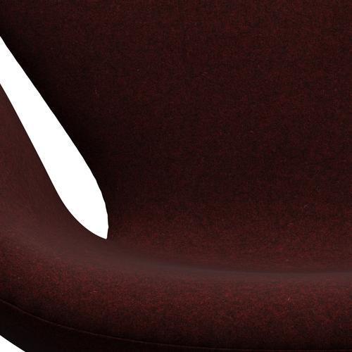 Fritz Hansen Swan Lounge Chair, Brown Bronze/Divina Melange Burgundy