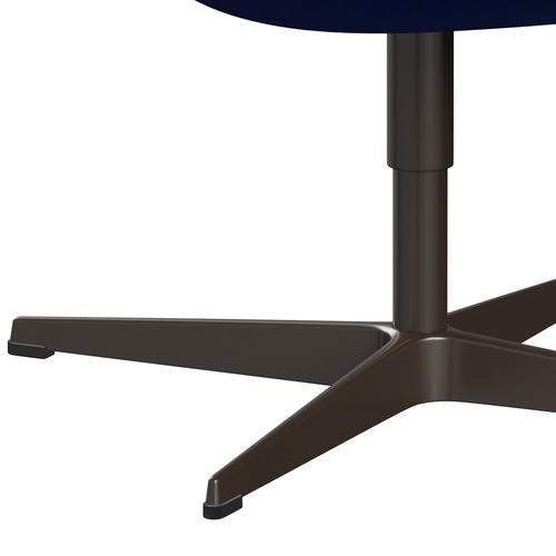 Sedia fritz Hansen Swan Lounge, bronzo blu marrone/divina blu elettrico