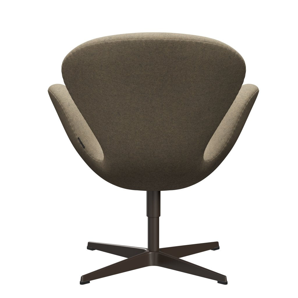 Sedia fritz Hansen Swan Lounge, bronzo marrone/divina melange grigia sabbia