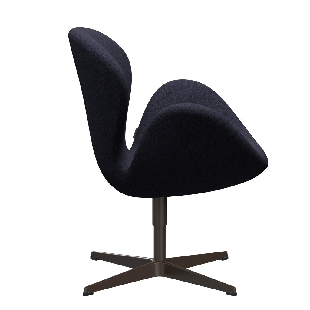 Fritz Hansen Swan Lounge Stuhl, braune Bronze/Divina Melange Grau/Lila