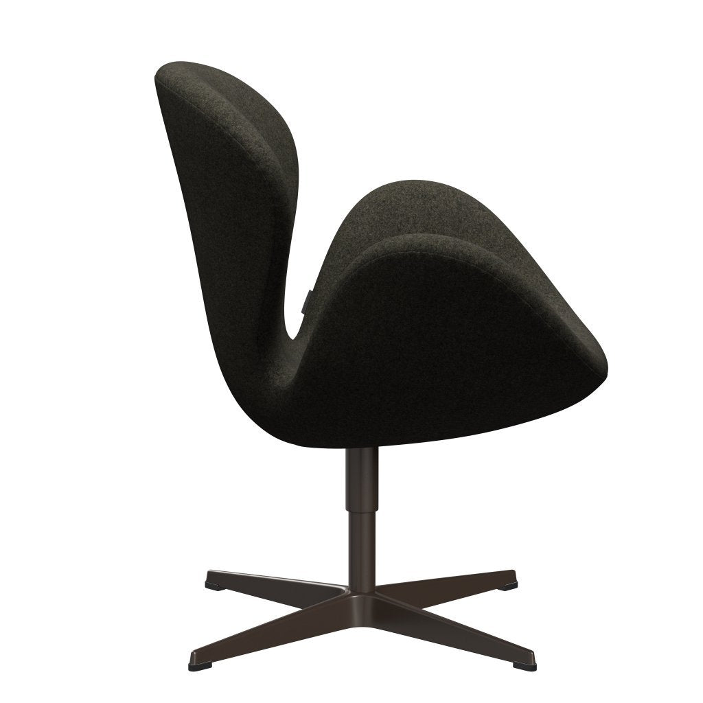 Fritz Hansen Swan Lounge Chair, Brown Bronze/Divina Melange Gray Brown