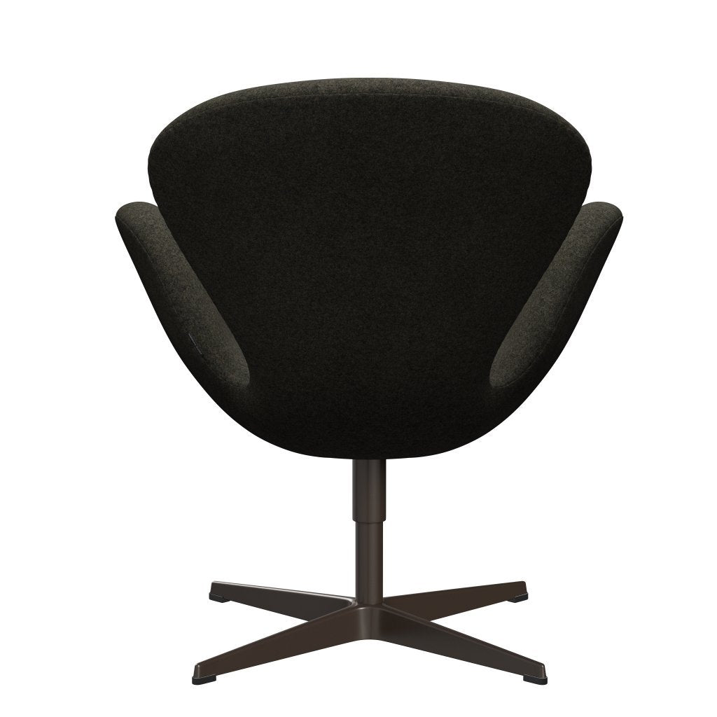 Fritz Hansen Swan Lounge Chair, Brown Bronze/Divina Melange Gray Brown