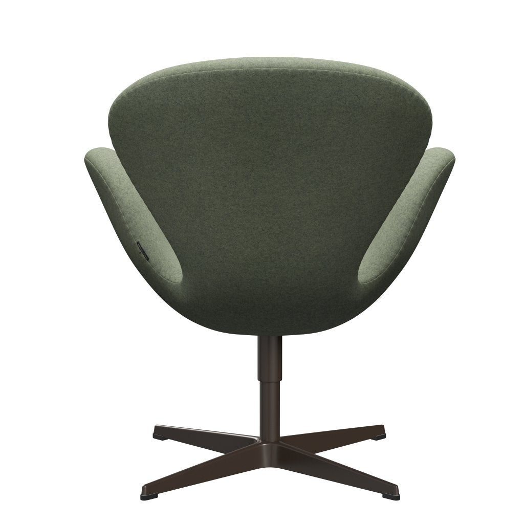 Fritz Hansen Swan Lounge -stoel, bruin brons/divina melange lichtgroen