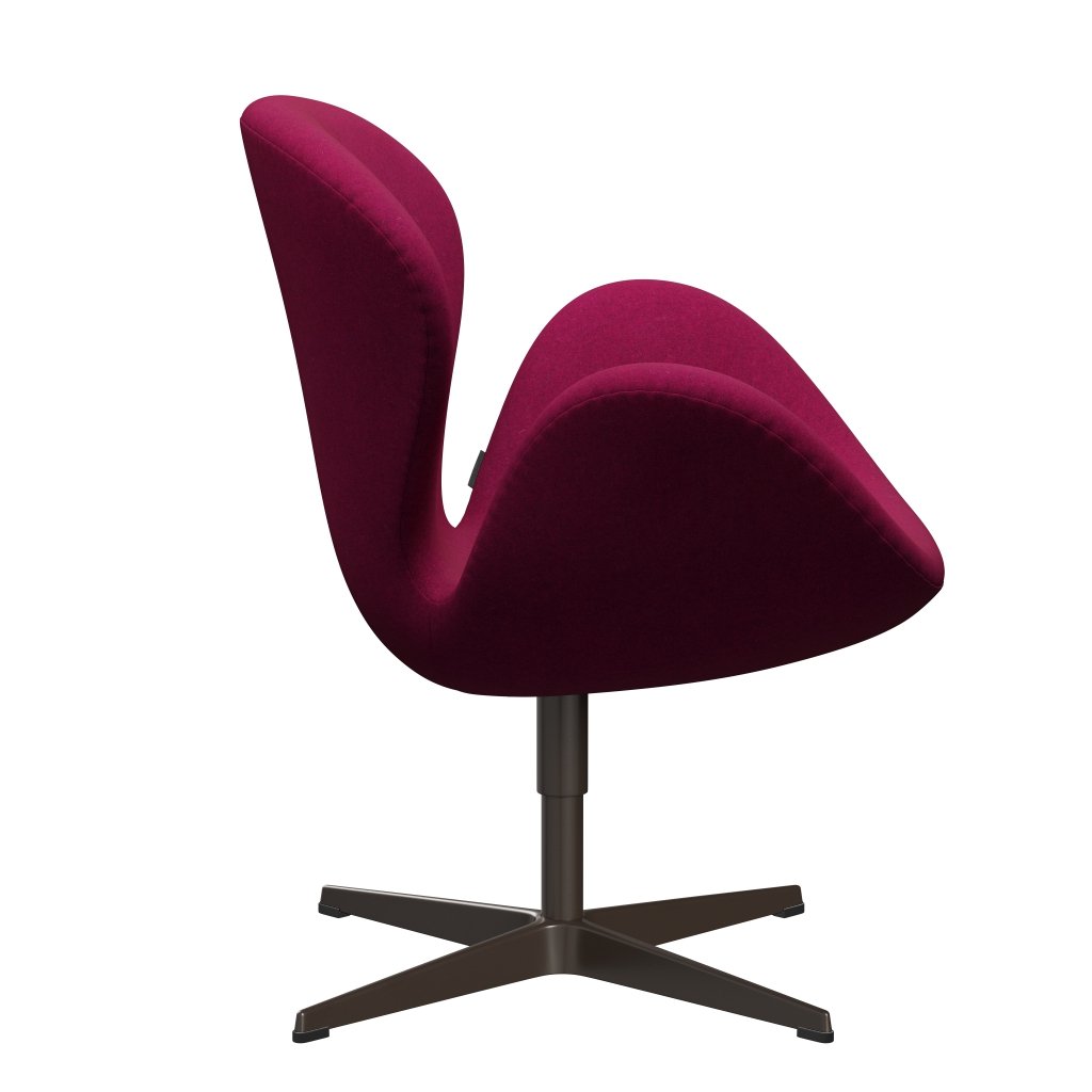 Fritz Hansen Chaise salon de cygne, bronze bronzé / divina melange rose rouge à lèvres