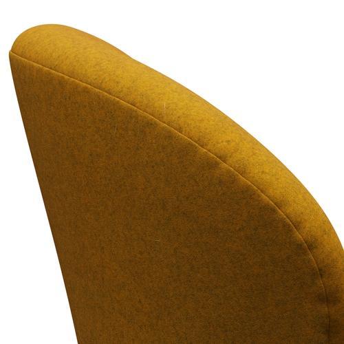 Fritz Hansen Chaise salon de cygne, bronze brun / divina mélange de l'ocre jaune