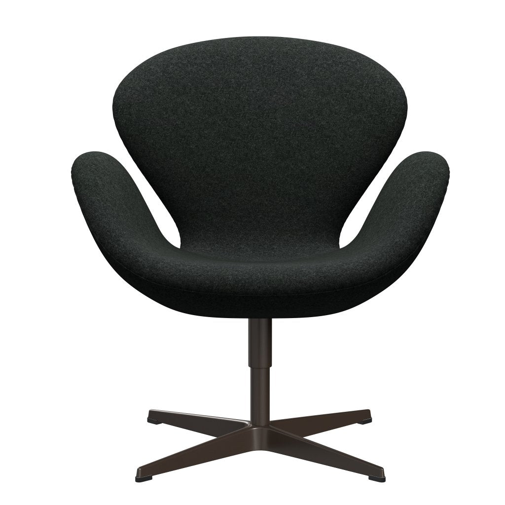 Sedia da salone Fritz Hansen Swan, bronzo marrone/Divina melange sale e pepe