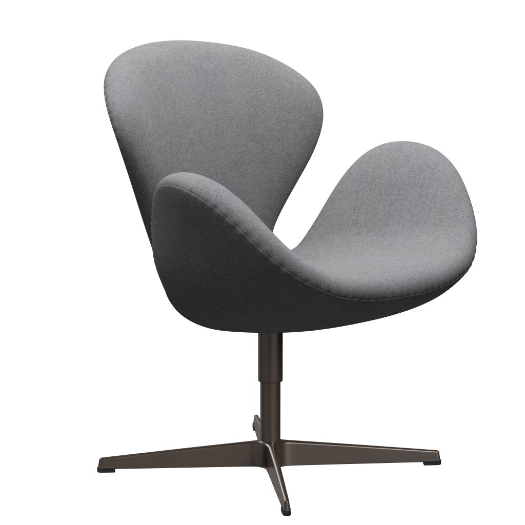 Fritz Hansen Swan Lounge Chair, Brown Bronze/Divina Melange Stone Gray