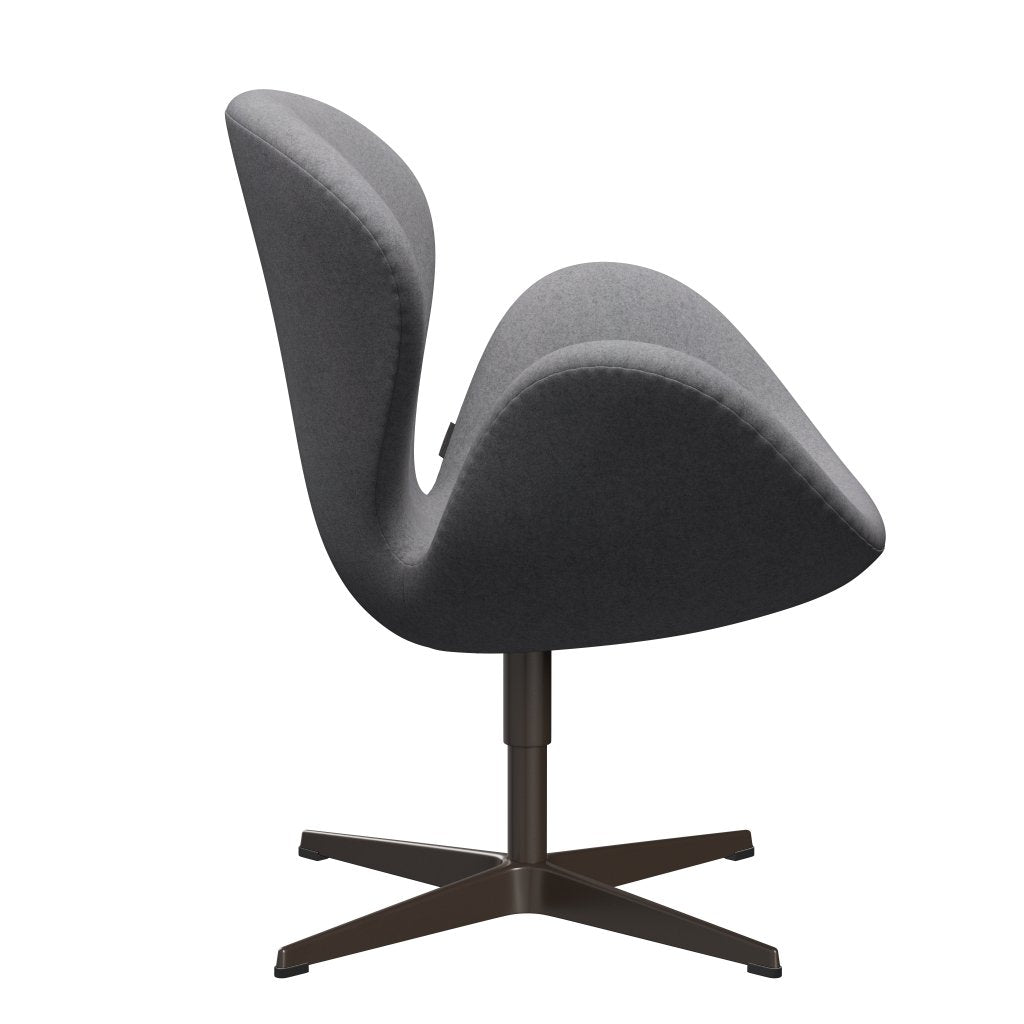 Fritz Hansen Swan Lounge Chair, Brown Bronze/Divina Melange Stone Gray