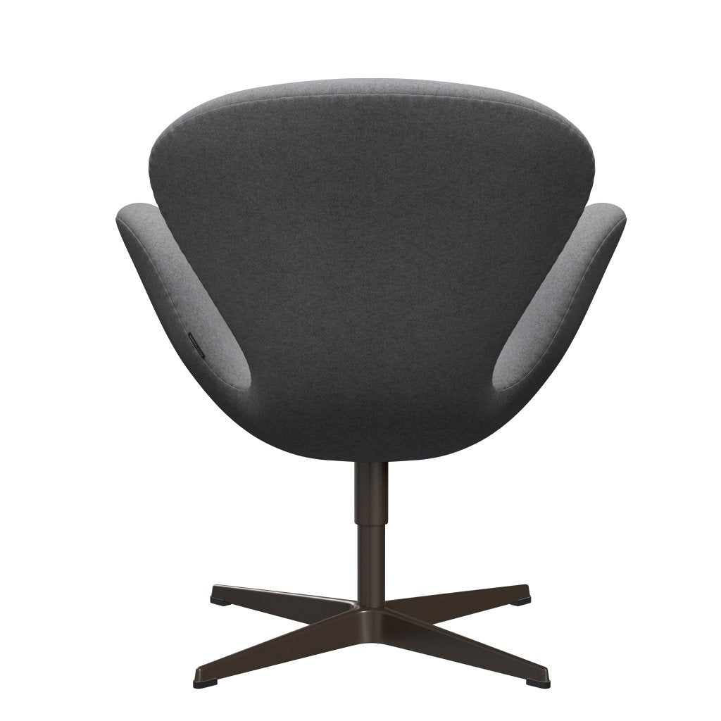 Fritz Hansen Swan Lounge Chair, Brown Bronze/Divina Melange Stone Gray