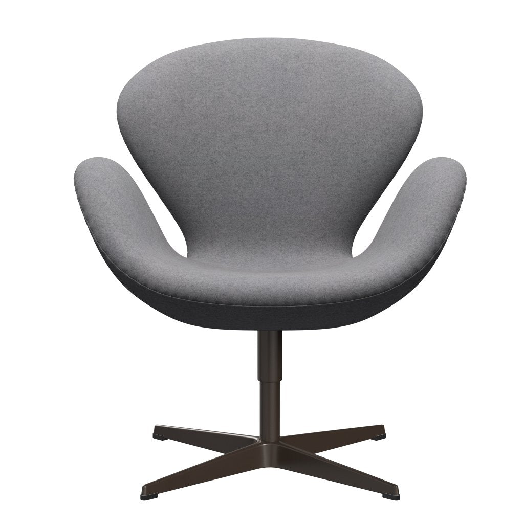 Fritz Hansen Swan Lounge Stuhl, braune Bronze/Divina Melange Stone Gray