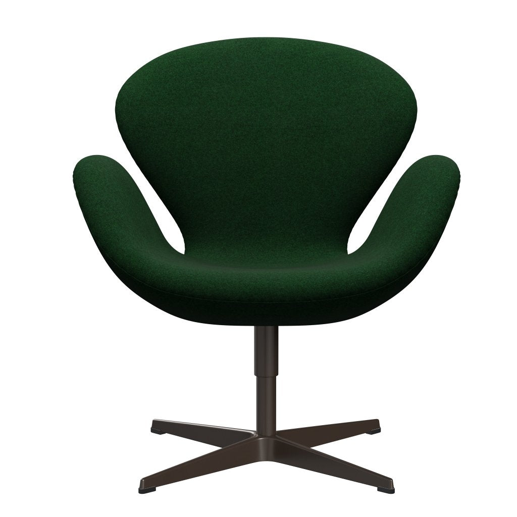 Fritz Hansen Swan Lounge Silla, Bronce marrón/Divina Melange Forest Green