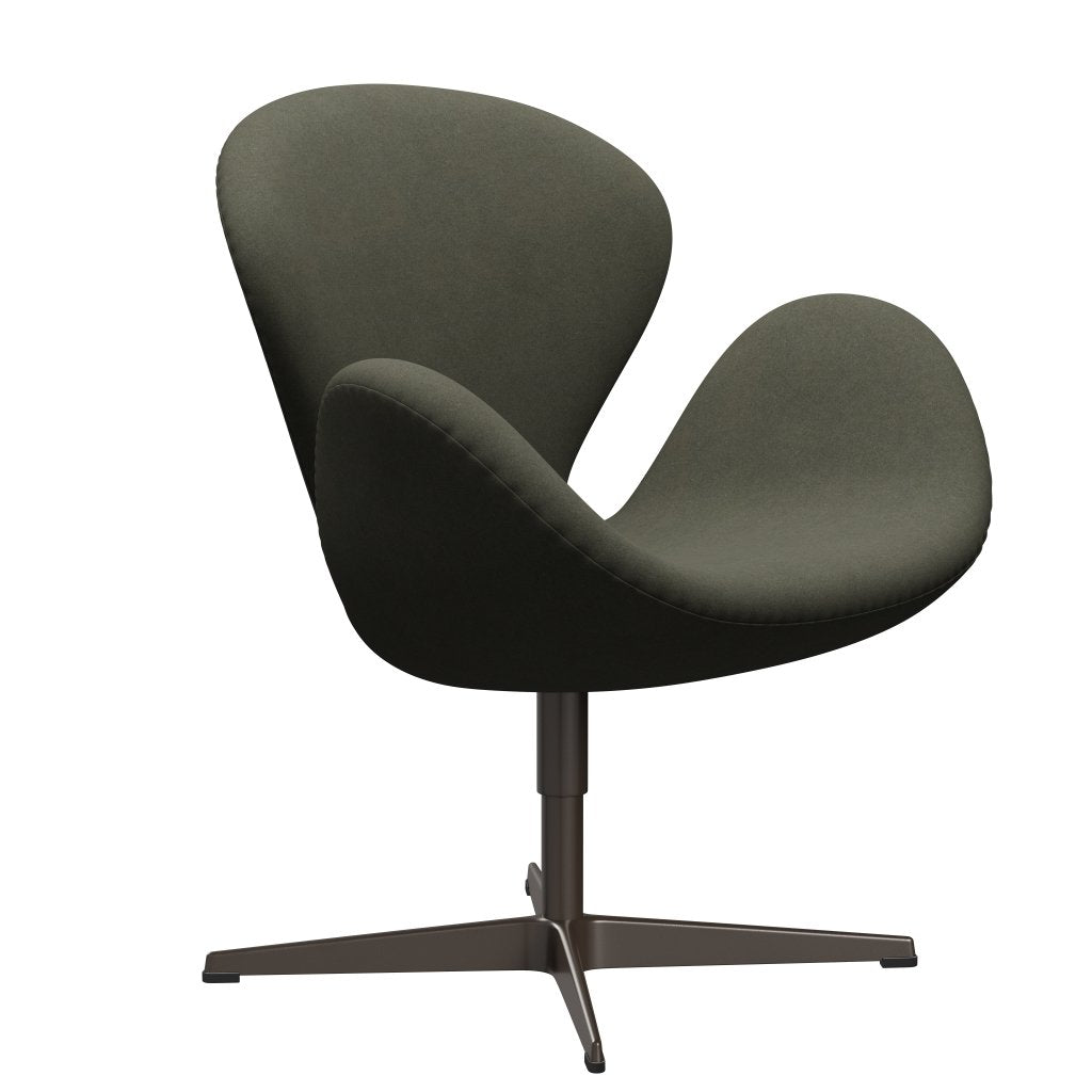 Sedia da salone Fritz Hansen Swan, bronzo marrone/verde militare