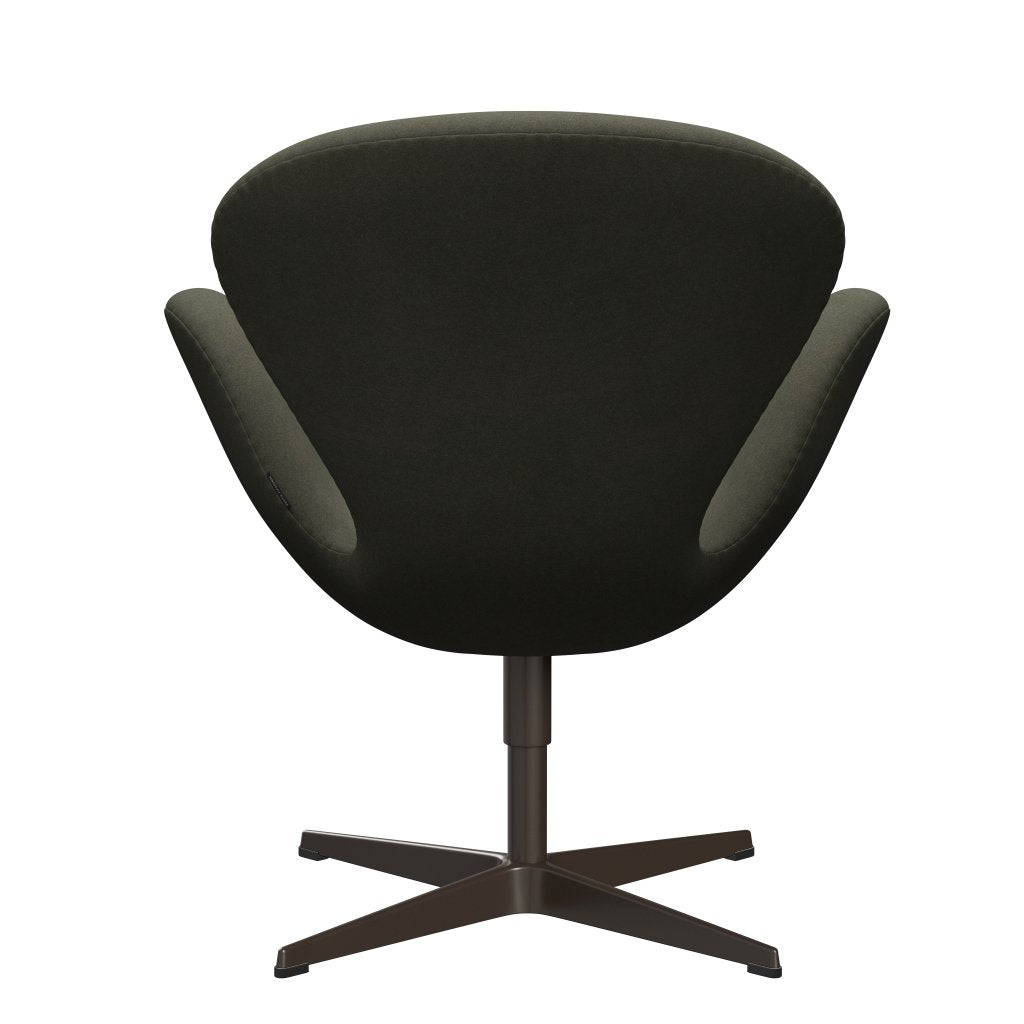 Sedia da salone Fritz Hansen Swan, bronzo marrone/verde militare