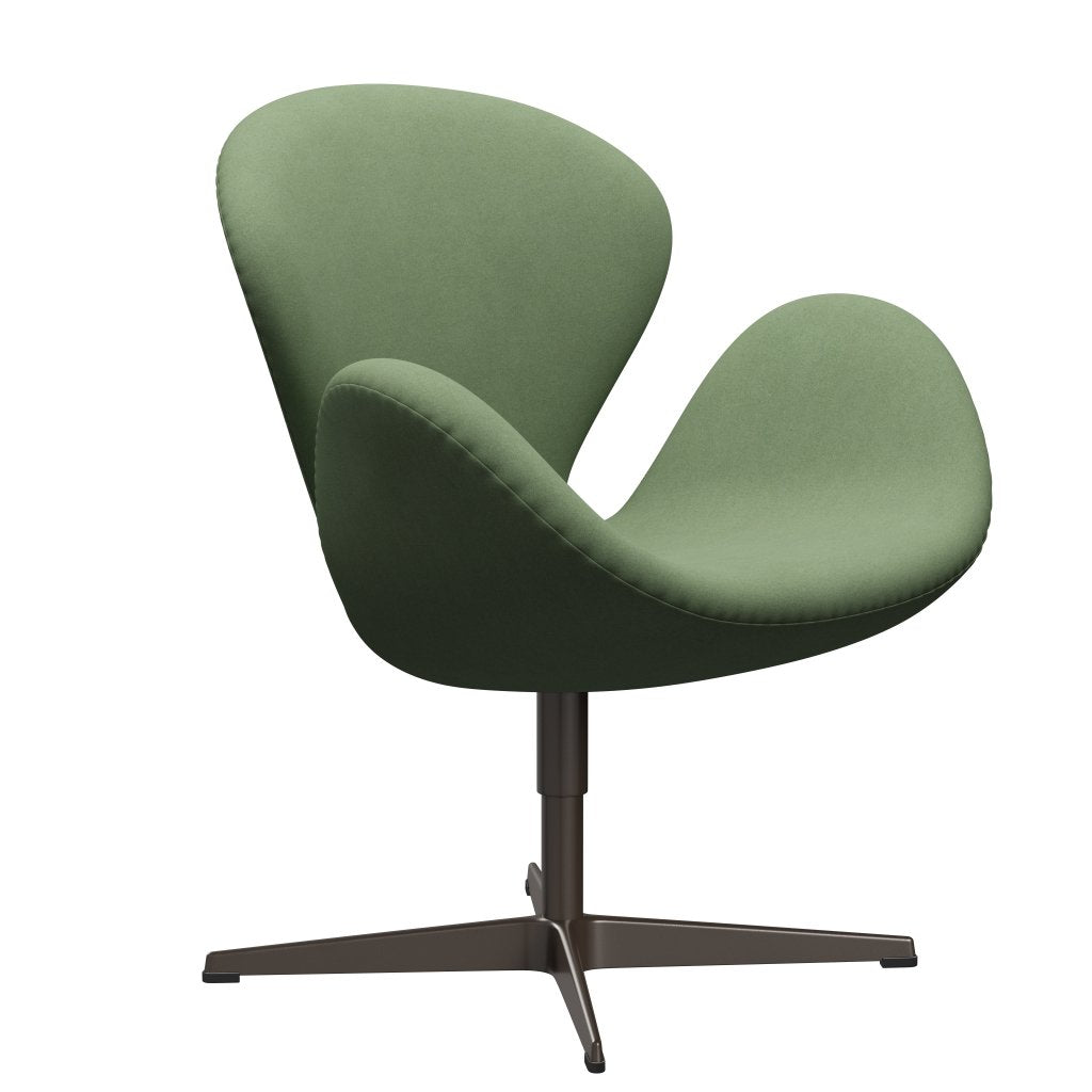 Fritz Hansen Chaise salon de cygne, bronze brun / divina vert olive