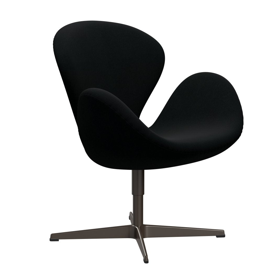 Fritz Hansen Chaise de salon de cygne, bronze brun / Divina Black