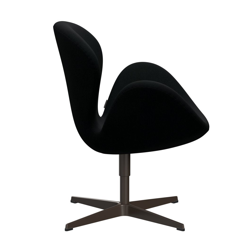 Sedia fritz Hansen Swan Lounge, bronzo marrone/divina nero