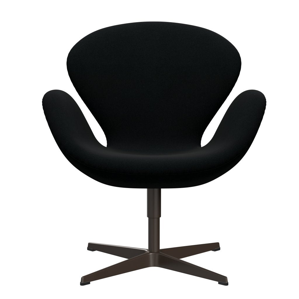 Sedia fritz Hansen Swan Lounge, bronzo marrone/divina nero