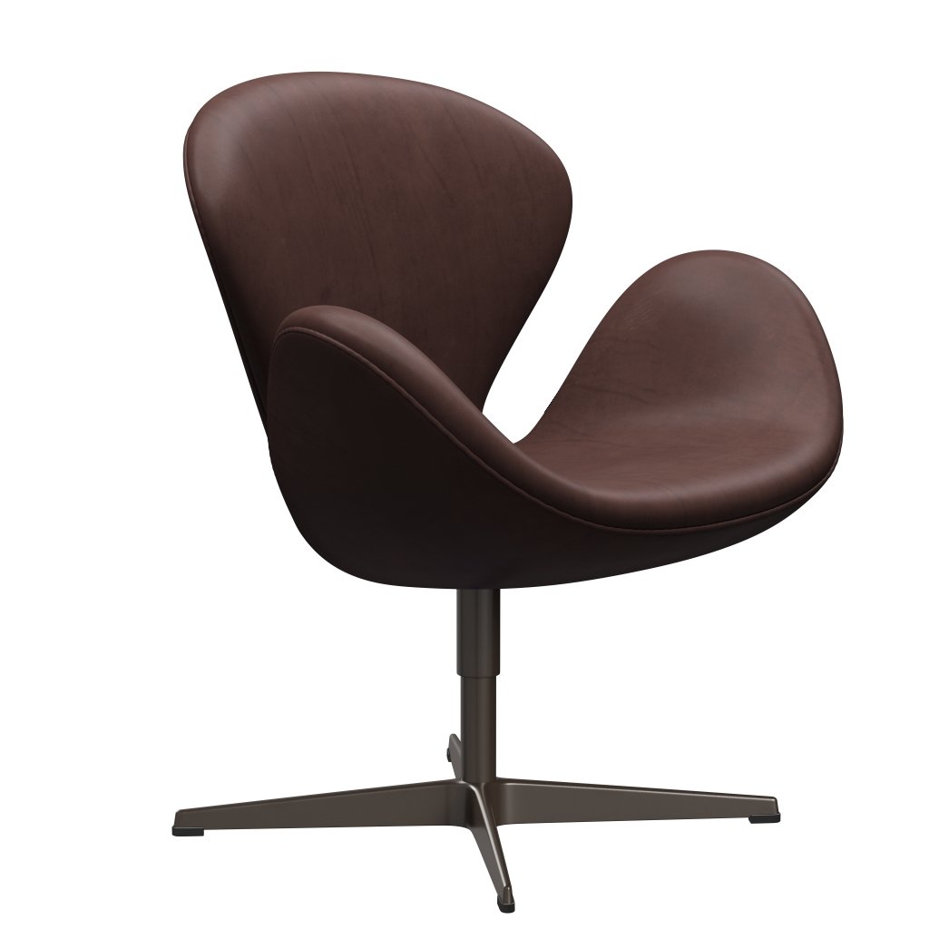 Sedia fritz Hansen Swan Lounge, bronzo marrone/abbraccio cemento