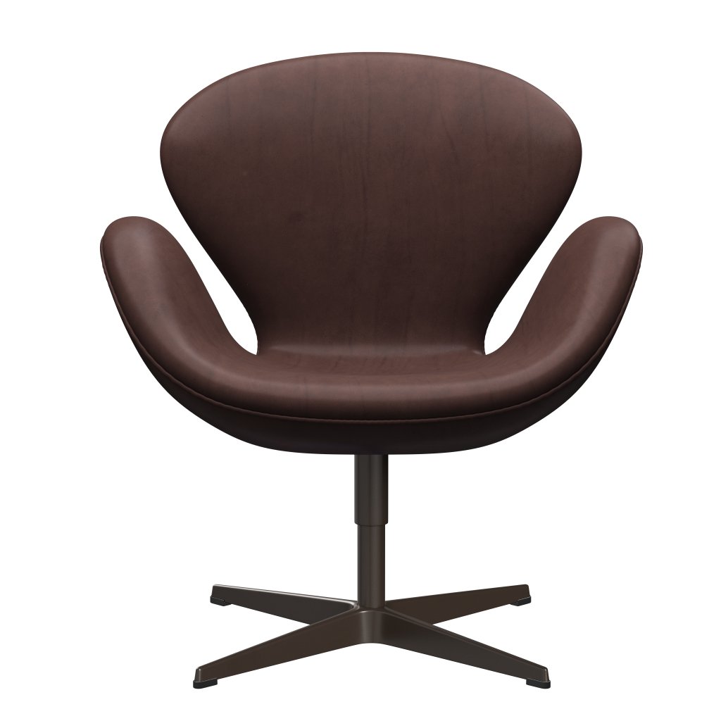 Sedia fritz Hansen Swan Lounge, bronzo marrone/abbraccio cemento