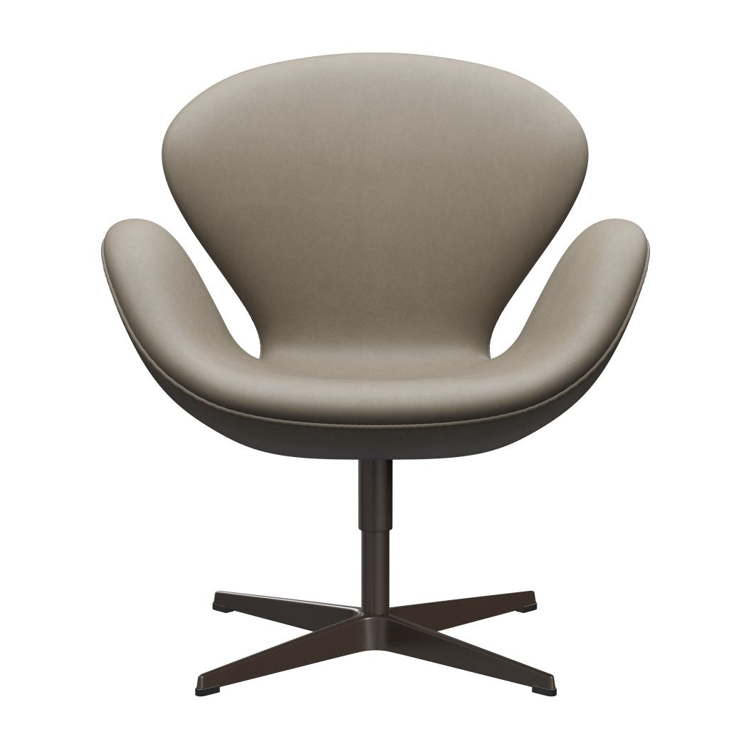 Sedia fritz Hansen Swan Lounge, bronzo marrone/grigio chiaro essenziale