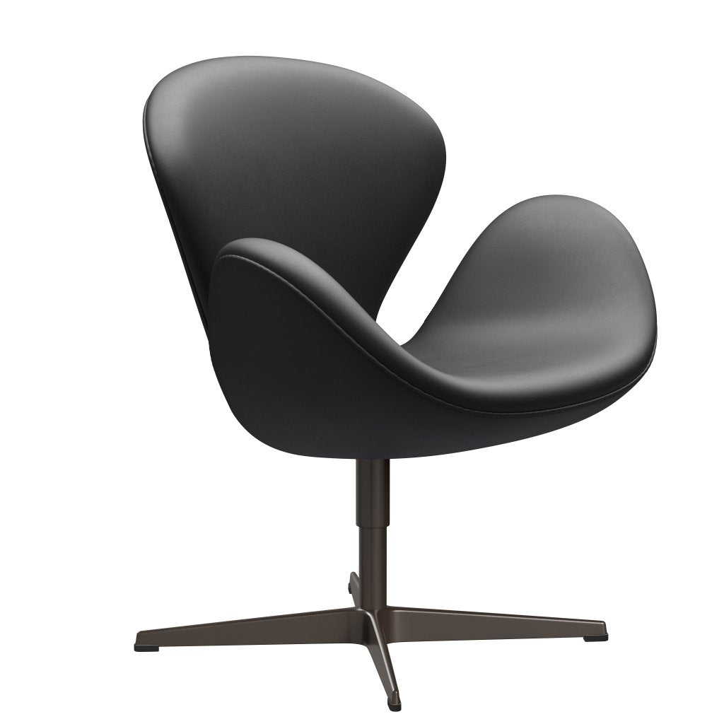 Fritz Hansen Swan Lounge -stoel, bruin brons/essentieel zwart