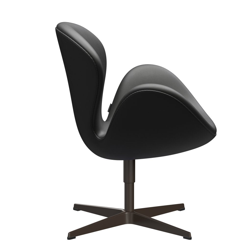 Sedia fritz Hansen Swan Lounge, bronzo marrone/nero essenziale