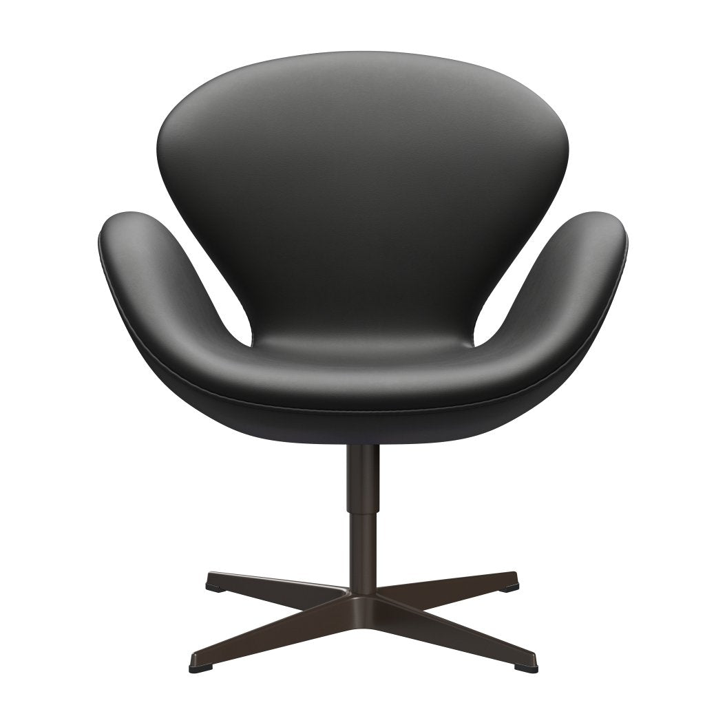 Sedia fritz Hansen Swan Lounge, bronzo marrone/nero essenziale