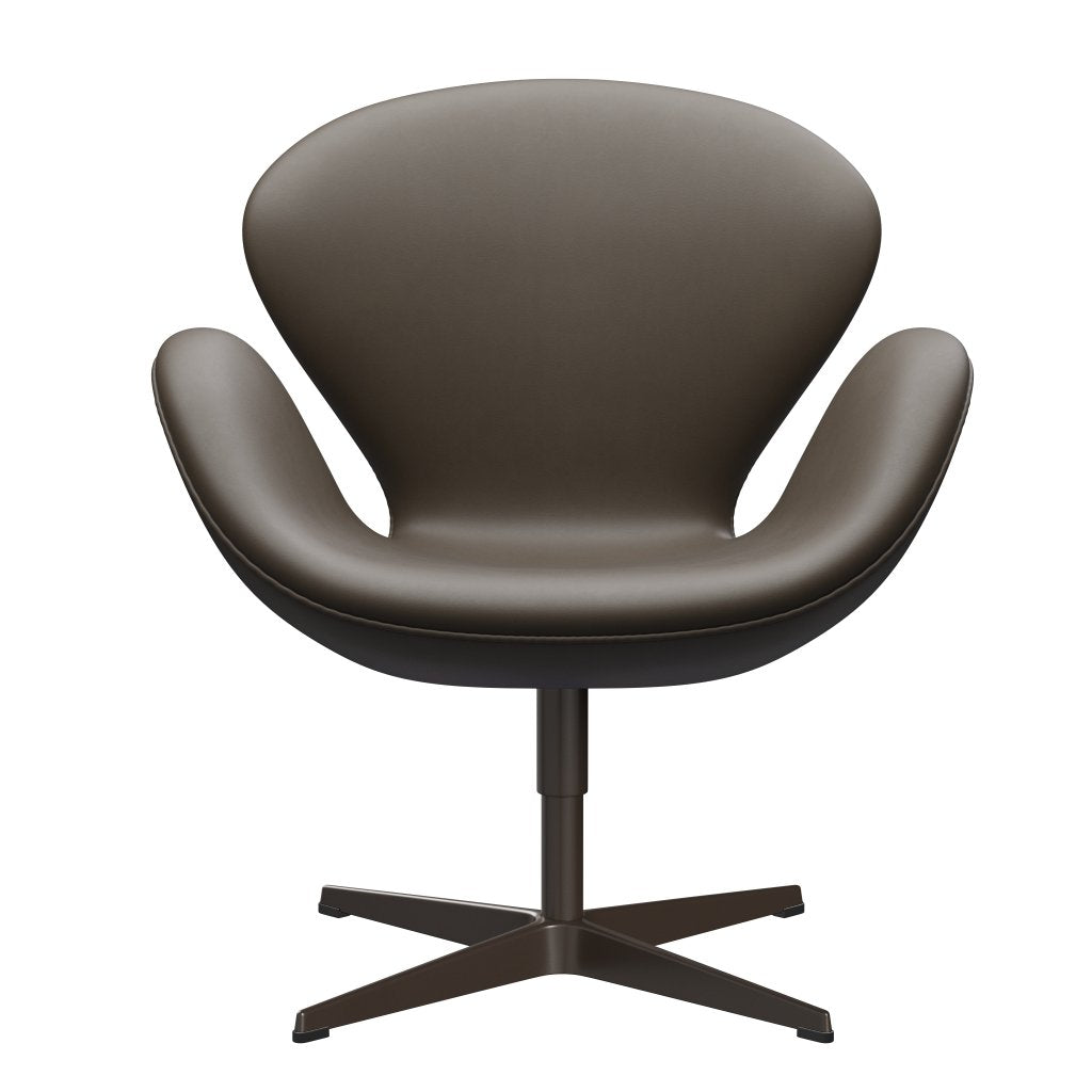 Sedia da salone Fritz Hansen Swan, bronzo marrone/pietra essenziale