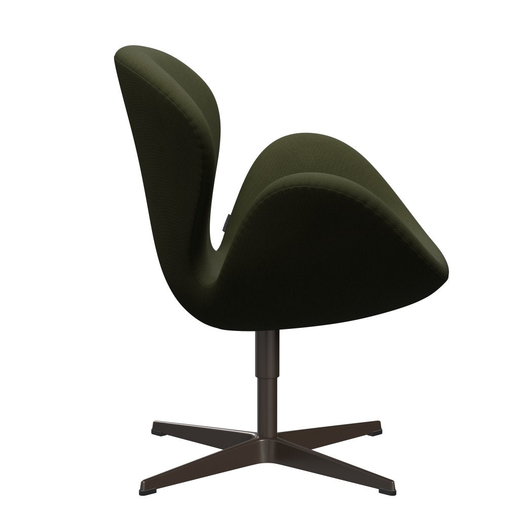 Fritz Hansen Chaise salon de cygne, bronze brun / renommée vert brun foncé