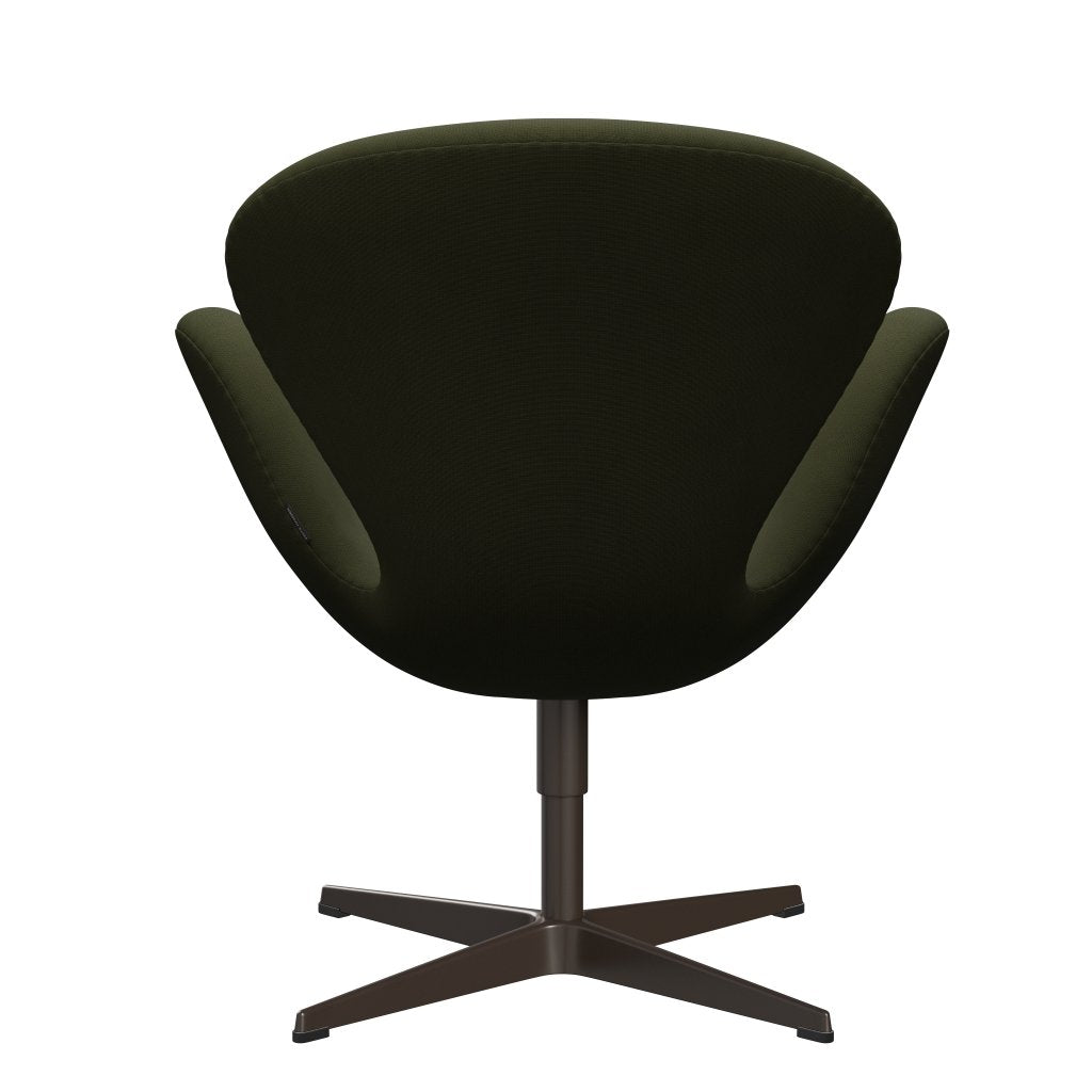 Fritz Hansen Chaise salon de cygne, bronze brun / renommée vert brun foncé