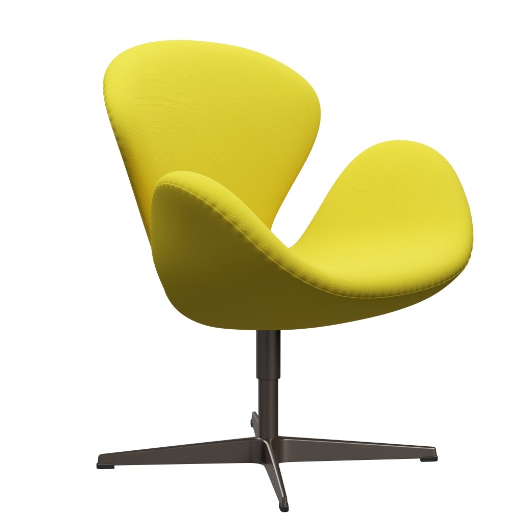 Fritz Hansen Chaise salon de cygne, bronze brun / renom jaune