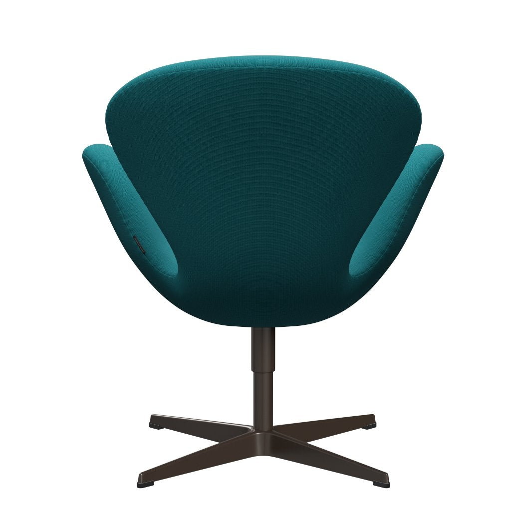 Sedia da salone Fritz Hansen Swan, bronzo marrone/fama verde turchese