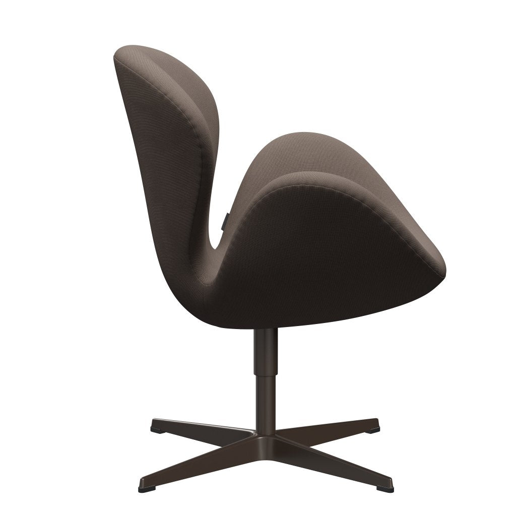 Fritz Hansen Swan Lounge -stoel, bruin brons/roem zilver donker