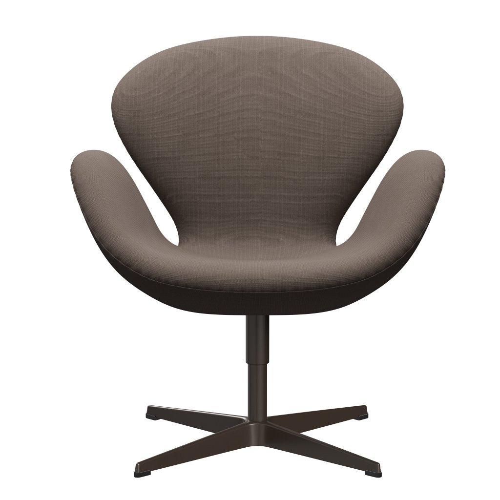 Sedia fritz Hansen Swan Lounge, bronzo marrone/fama argento scuro