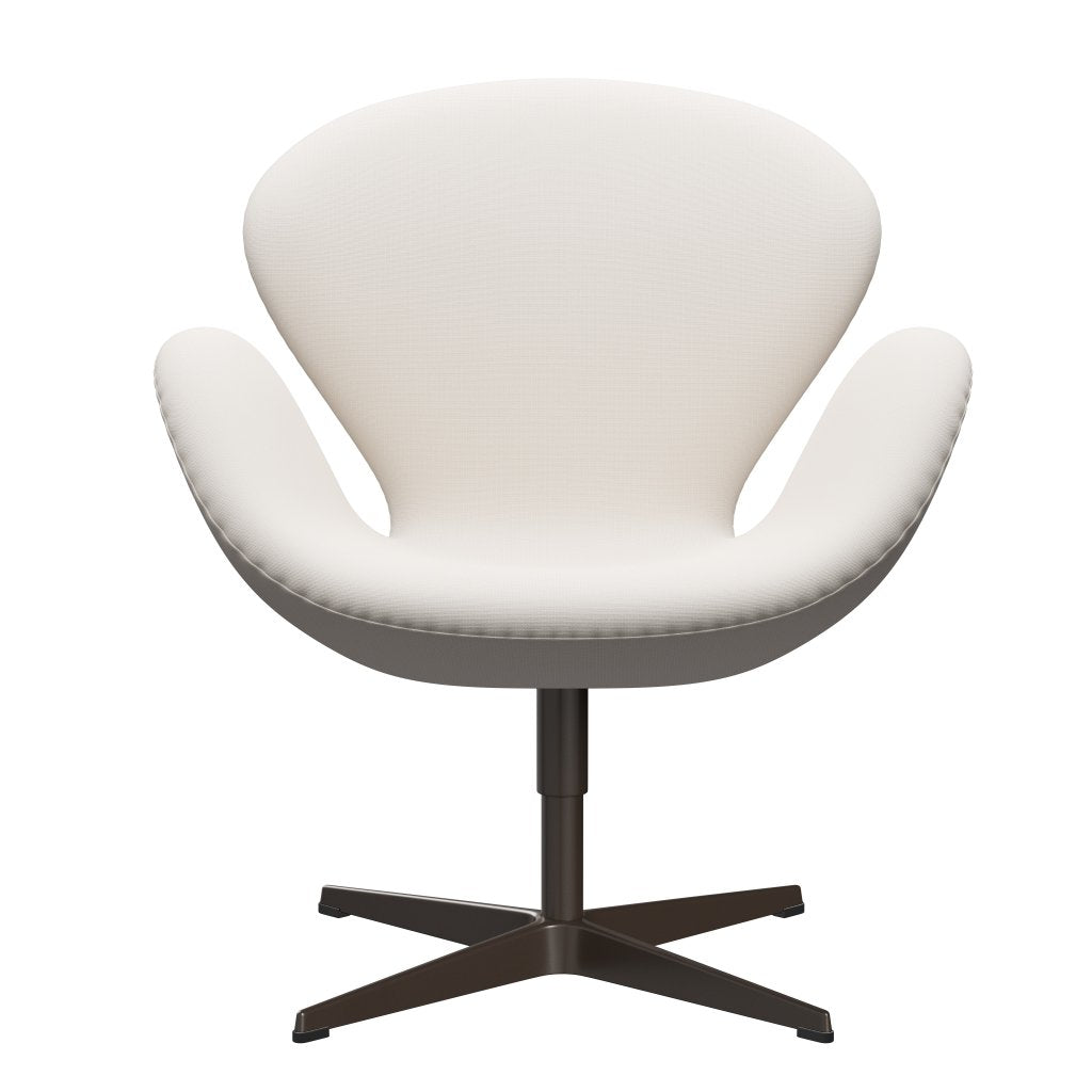 Sedia fritz Hansen Swan Lounge, bronzo marrone/fama bianca