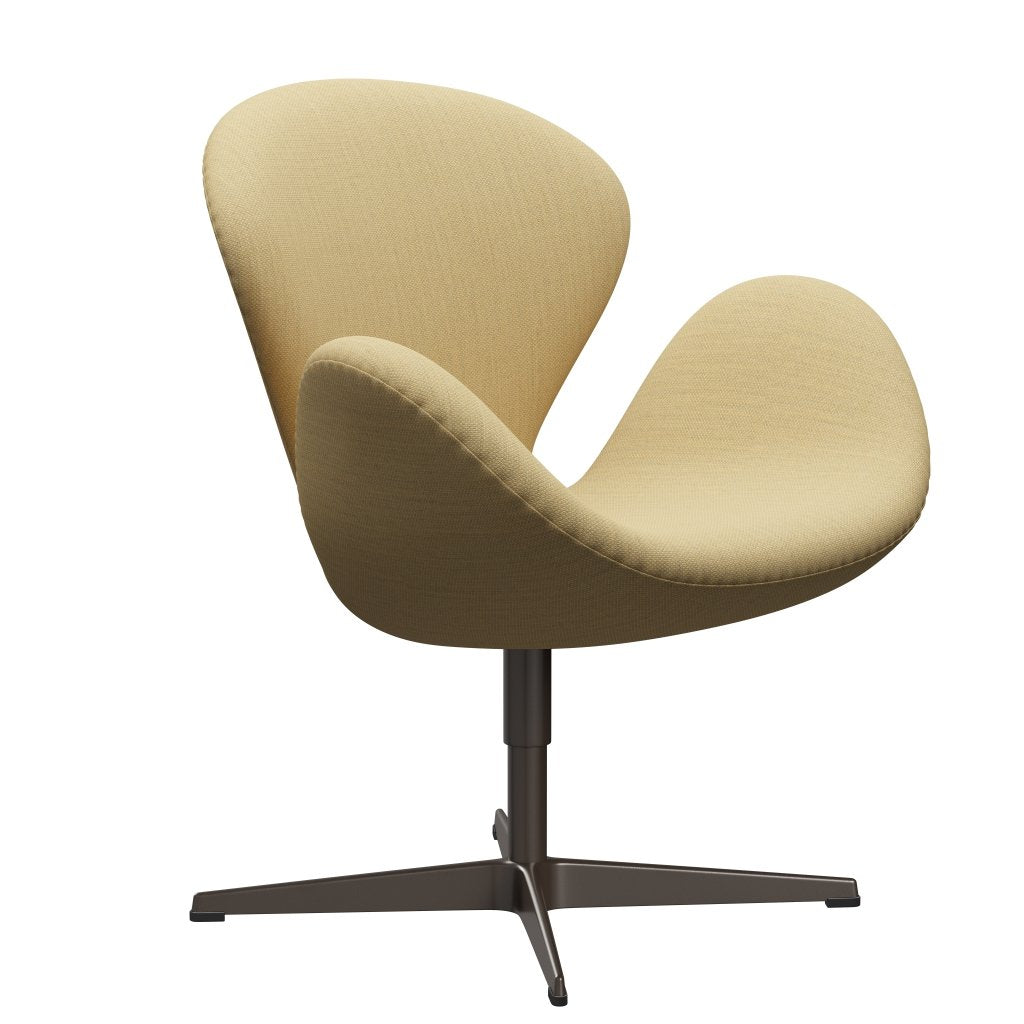 Fritz Hansen Chaise de salon de cygne, bronze brun / fiord jaune fin