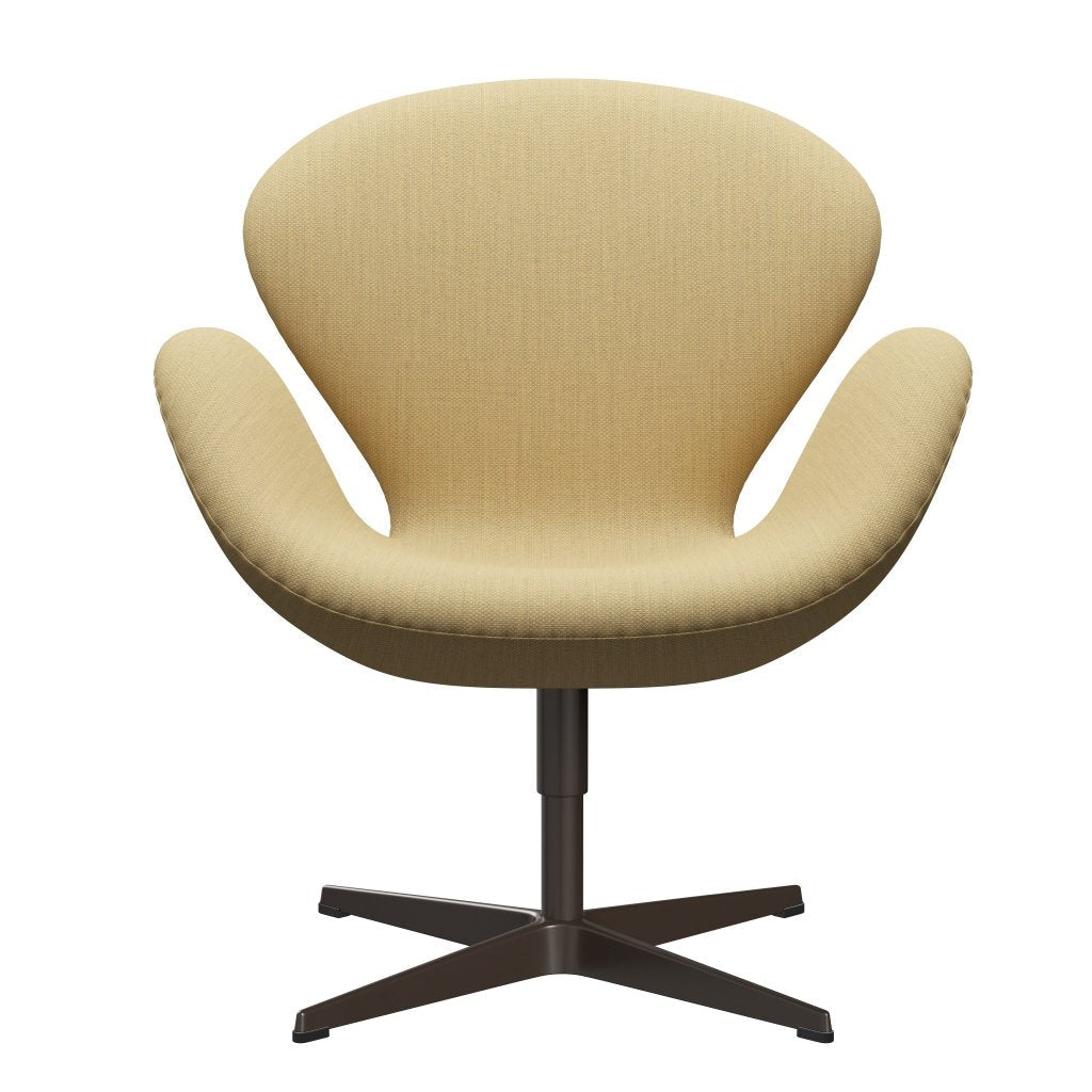 Fritz Hansen Chaise de salon de cygne, bronze brun / fiord jaune fin