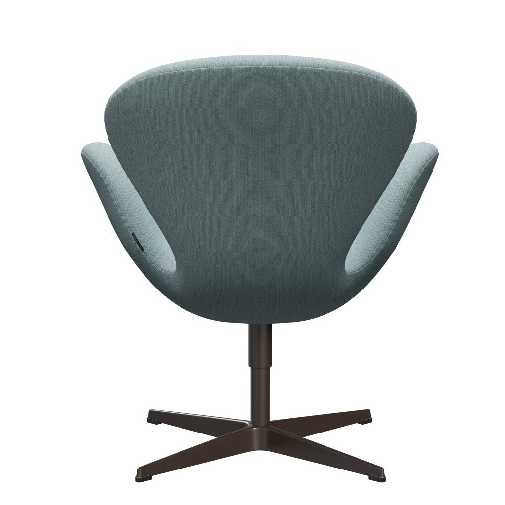 Fritz Hansen Swan Lounge stoel, bruin brons/fiord lichtblauw/steen