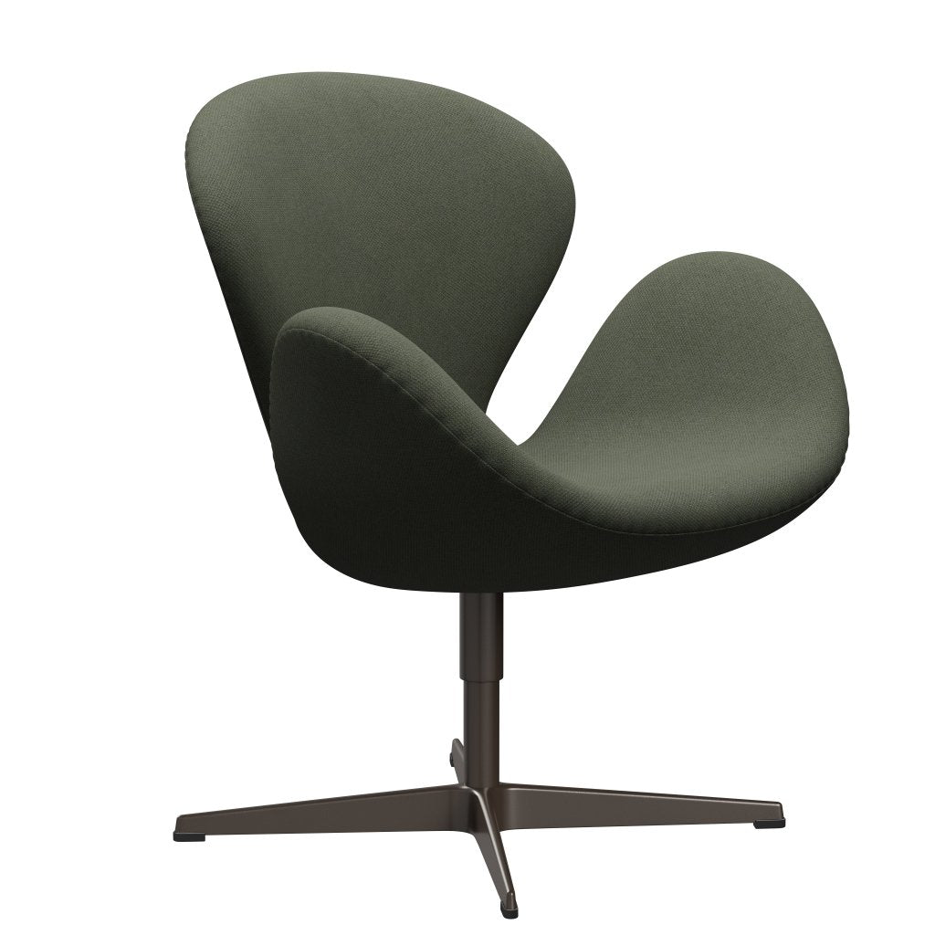 Sedia da salone Fritz Hansen Swan, bronzo marrone/verde oliva verde/verde medio