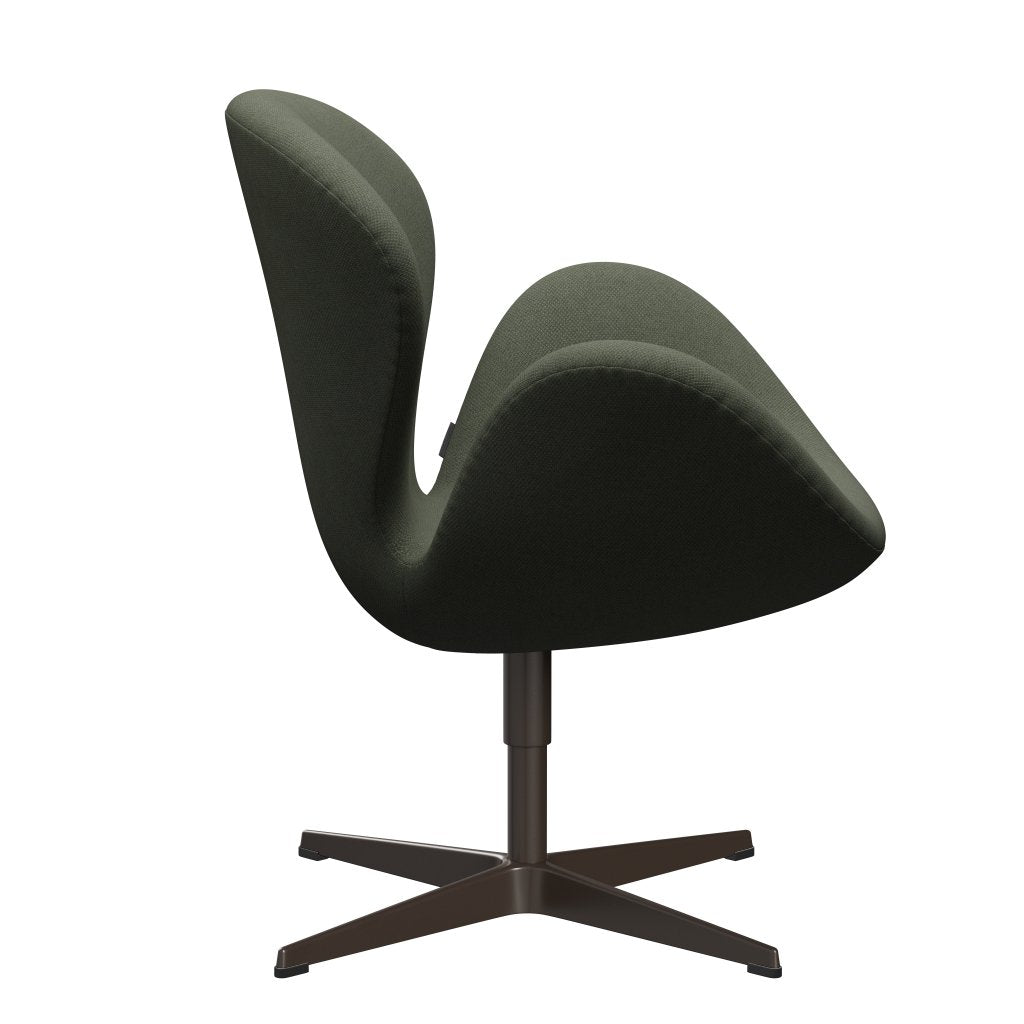 Fritz Hansen Swan Lounge -stoel, bruin brons/fiord olijfgroen/medium groen