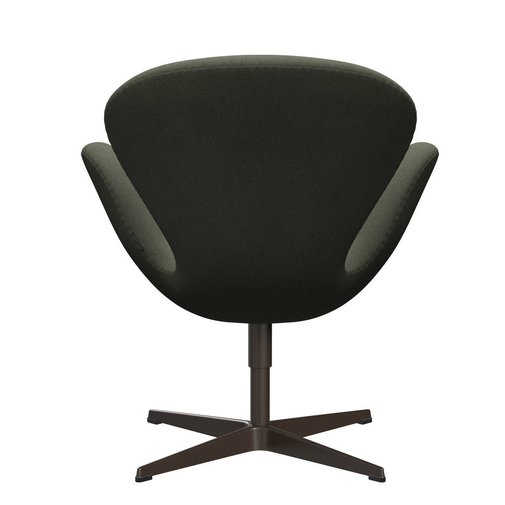 Sedia da salone Fritz Hansen Swan, bronzo marrone/verde oliva verde/verde medio