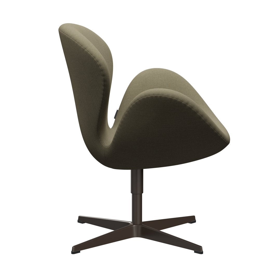 Fritz Hansen Swan Lounge Chair, bronce marrón/fiord oliva verde/piedra