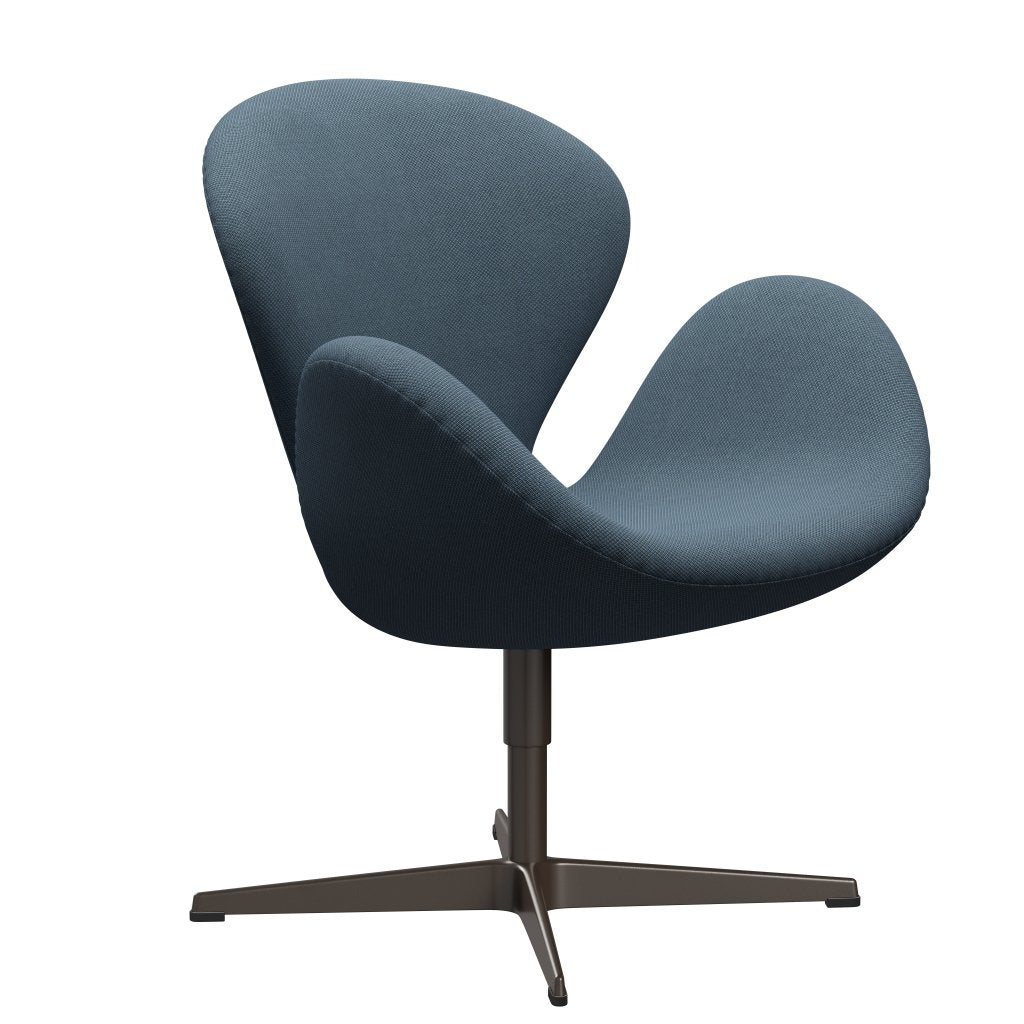 Fritz Hansen Swan Lounge -stoel, bruin brons/fiord steenblauw