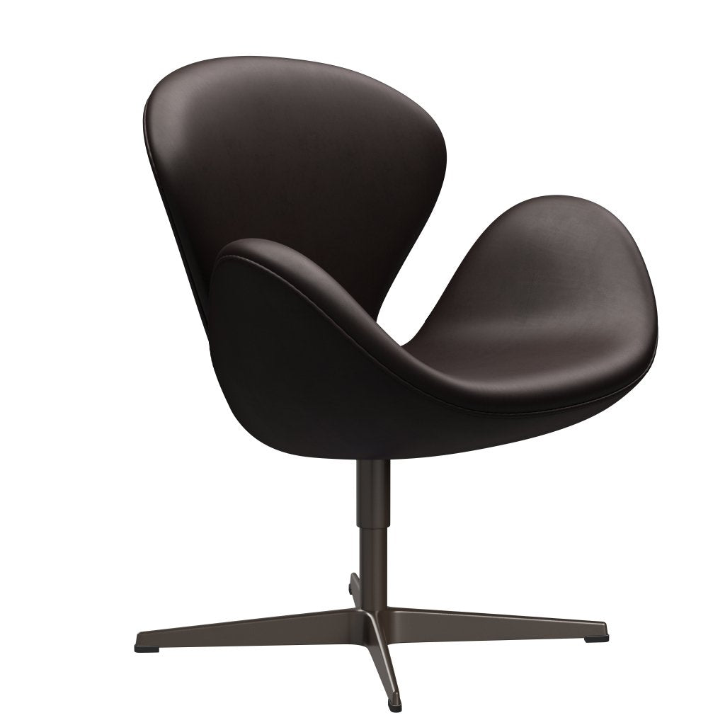 Sedia da salone Fritz Hansen Swan, bronzo marrone/grazia marrone scuro