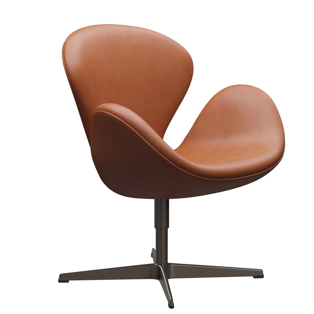 Sedia da salone Fritz Hansen Swan, bronzo marrone/noce grazia