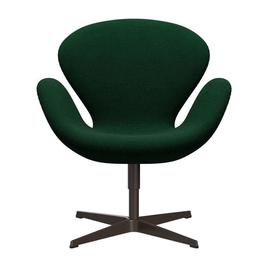 Fritz Hansen Swan Lounge -stoel, bruin brons/Hallingdal -fles groen