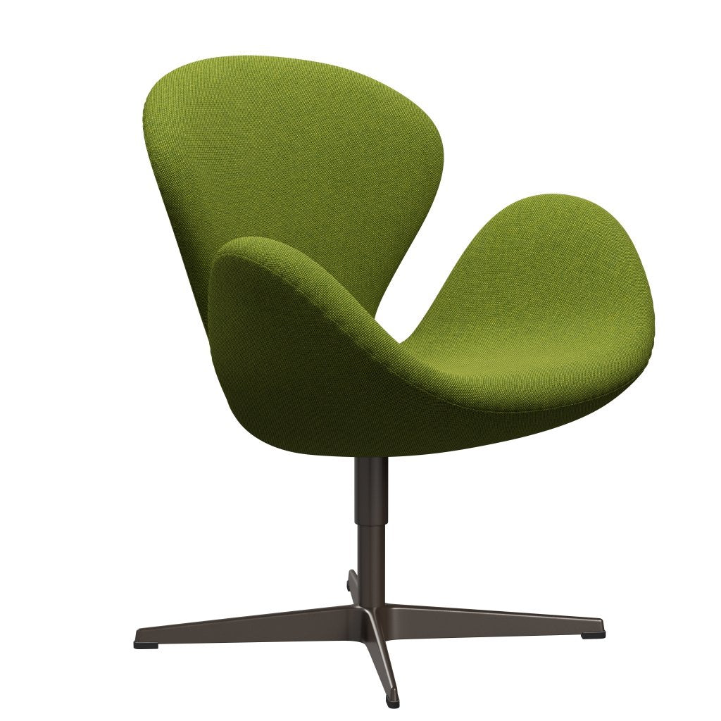 Fritz Hansen Chaise salon de cygne, bronze brun / vert Hallingdal