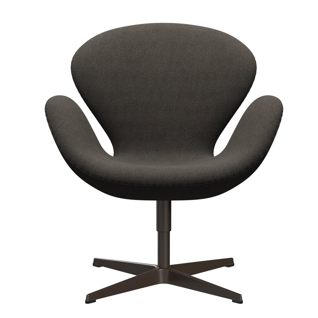 Fritz Hansen Swan Lounge -stoel, bruin brons/Hallingdal Charcoal Light