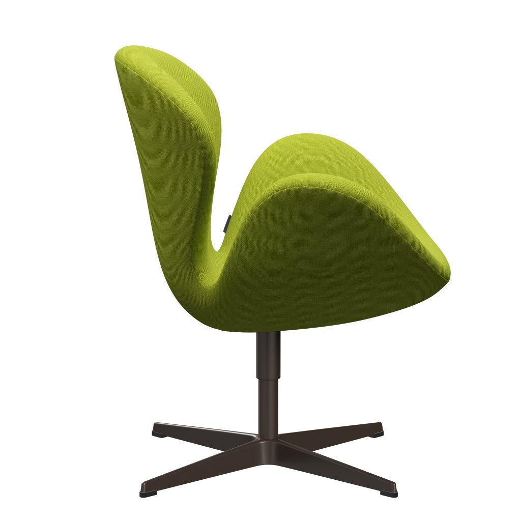 Fritz Hansen Chaise salon de cygne, bronze brun / citron vert hallingdal