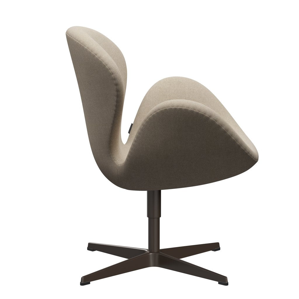 Sedia fritz Hansen Swan Lounge, bronzo marrone/sabbia di Hallingdal